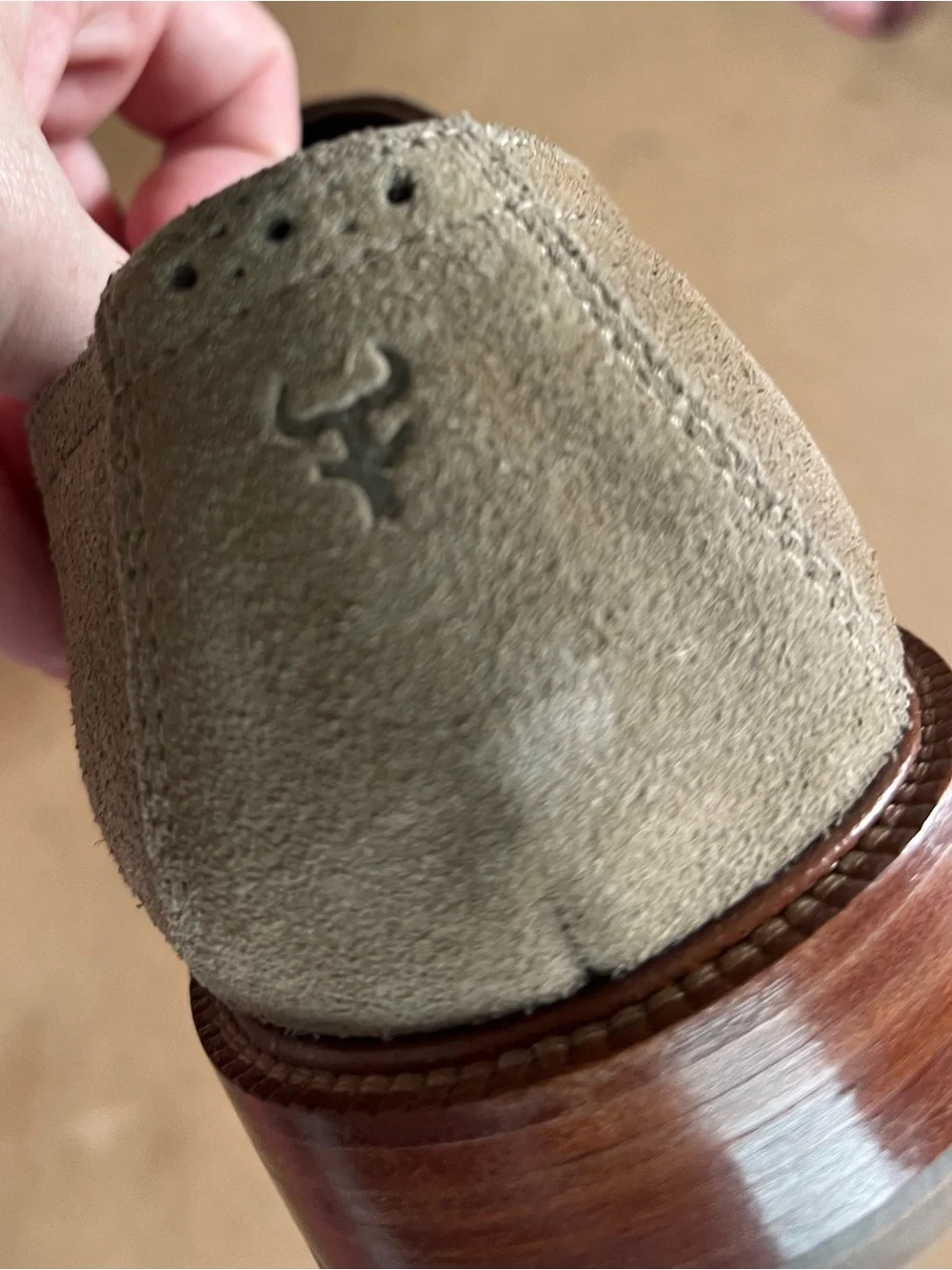 Trask Dress Shoes Mens Size 10.5 Taupe Suede Double Monk Strap Wingtip
